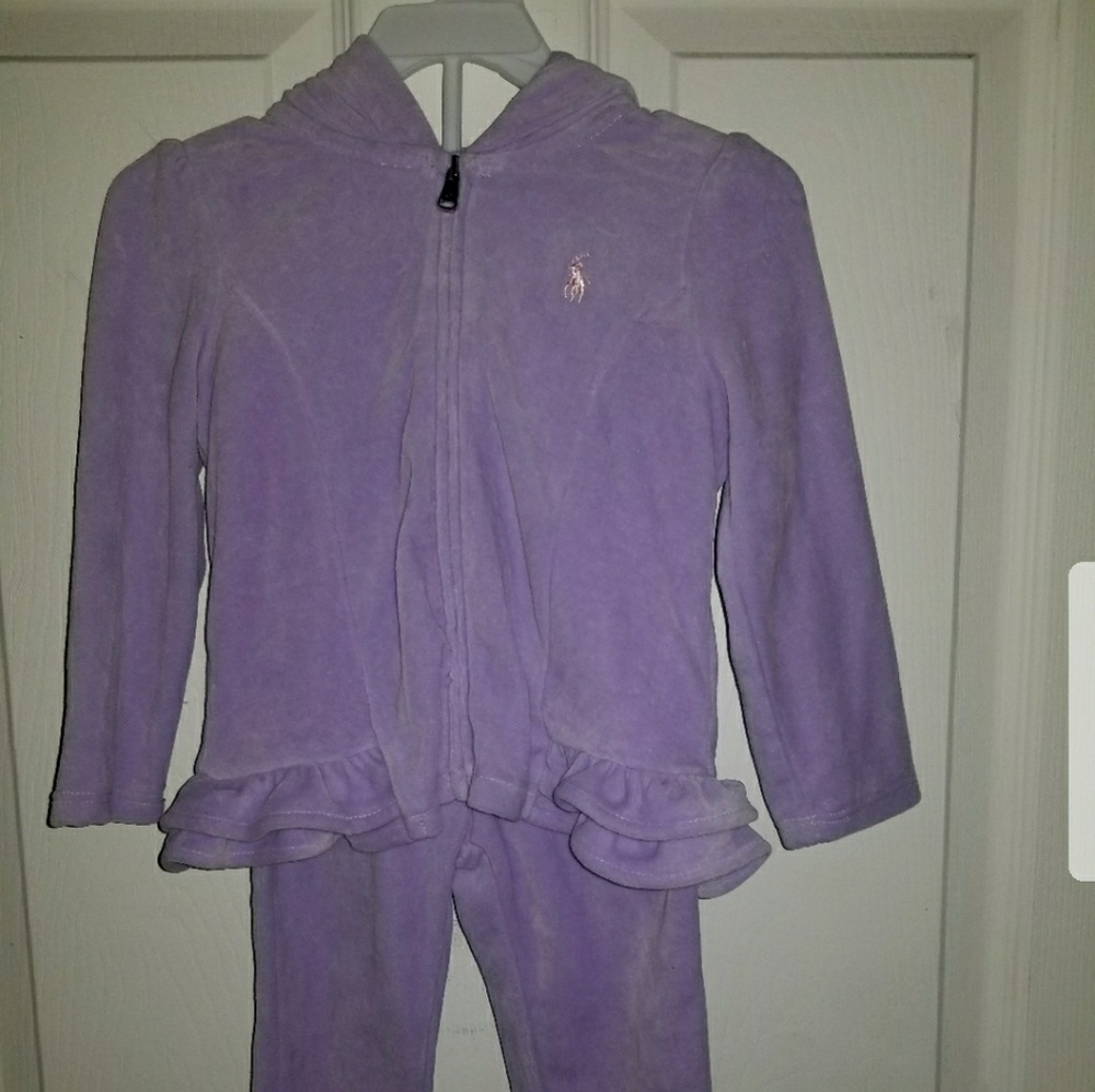 (SOLD) Toddler polo velour sweatsuit